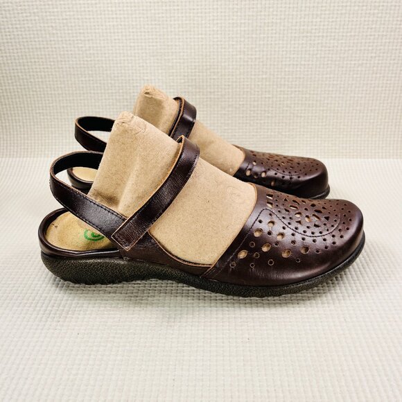 NAOT Arataki Brown Leather Closed Toe Mary Jane Adjustable Strap Womens Size 7 - Picture 1 of 11